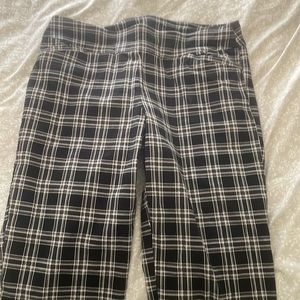 black and white plaid pants